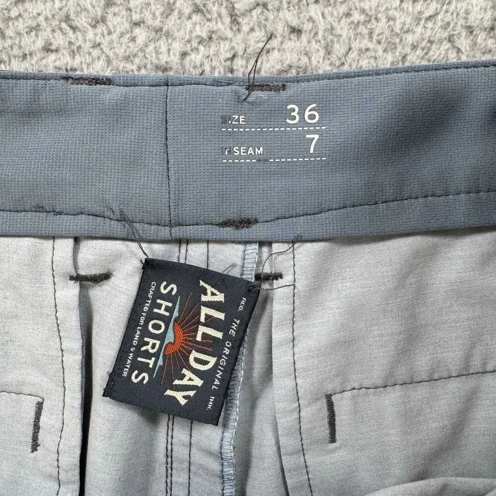 Faherty Shorts Mens 36 Blue All Day Chino Stretch Pockets Lightweight‎